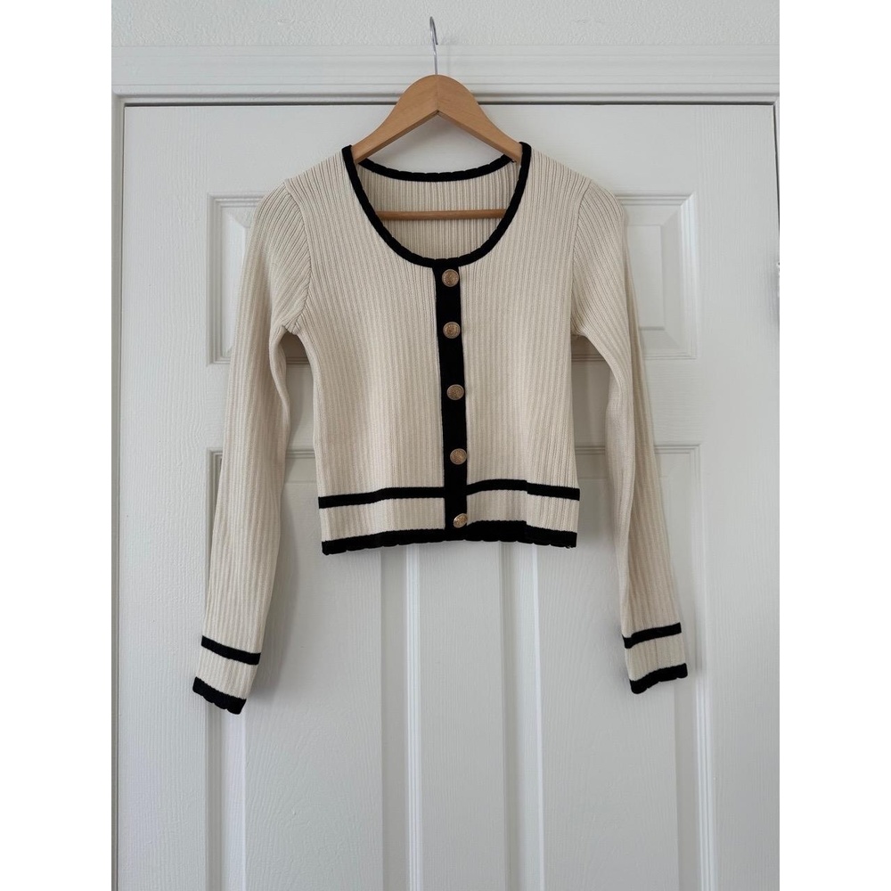 Commense Retro Contrast Cardigan small